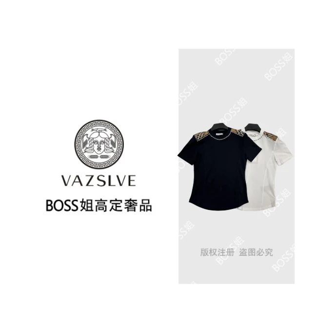 VAZSLVE/原创设计   显瘦气质时尚夏季百搭休闲短袖T恤【3623】