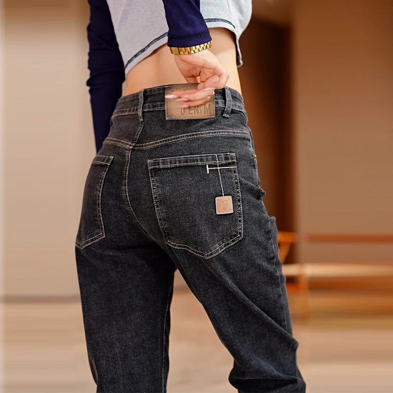 接潮2025秋季新款男士牛仔裤宽松直筒潮流百搭牛仔长裤子简约舒适