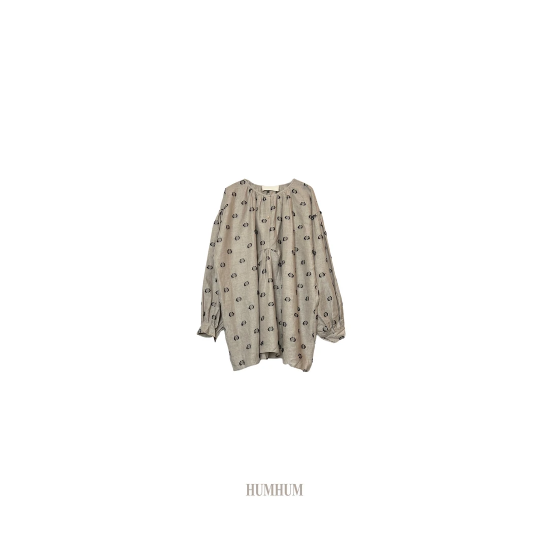 HUMHUM｜低欲望美人冷波点肌理提花娃娃衬衫