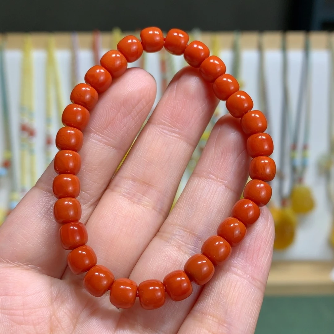 南红玛瑙手链未镶嵌6.5m m