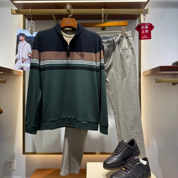 常规款秋季标准休闲半开筒长袖polo