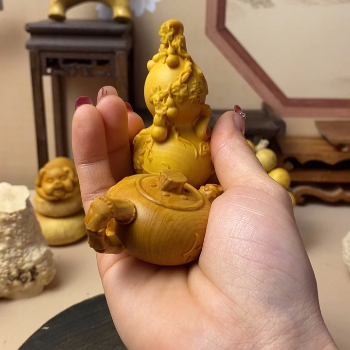 香榧木?****?黄杨木手把件