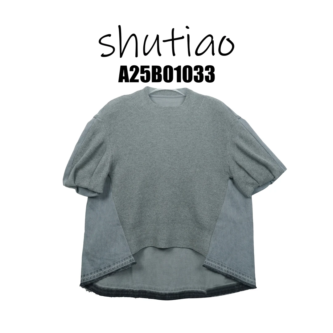 【SHUTIAO】2025春夏：新款小众设计款T恤A25B01033