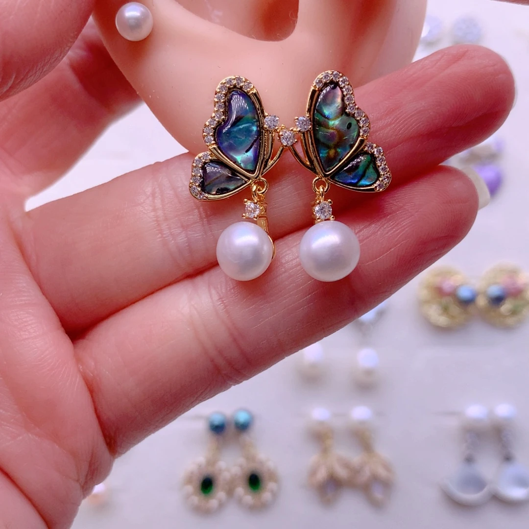 淡水珍珠耳饰合金