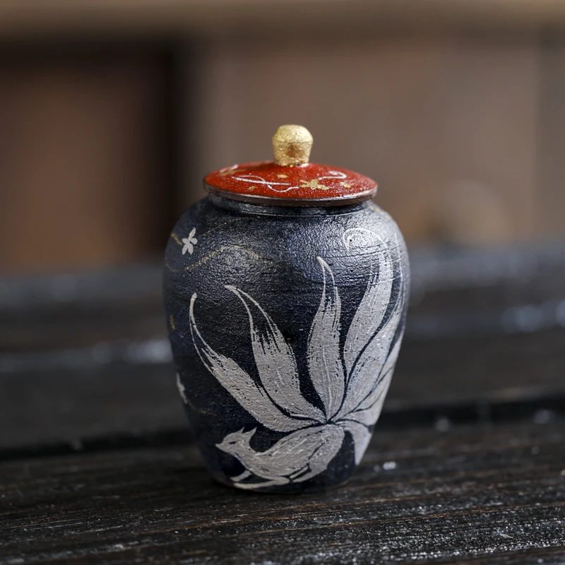 阿茶  朝左九尾狐小茶叶罐（蕉白S0735）