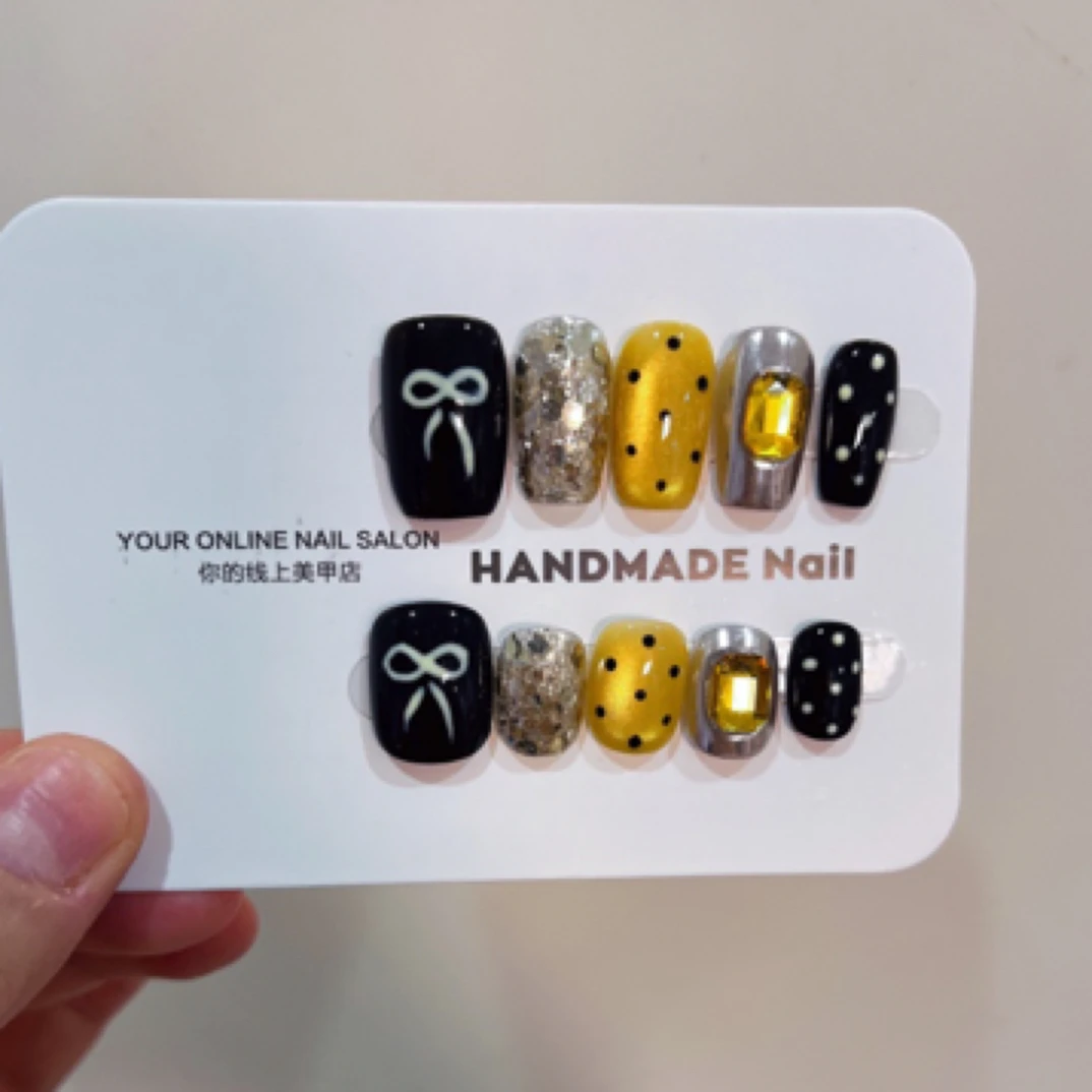 【可可里】纯手工穿戴猫眼美甲显白高级时尚百搭适合夏日穿戴甲装饰