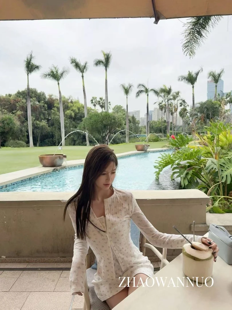 ZHAO WANNUO 丨 25春夏韩系小清新碎花开衫吊带裙两件套NC0436