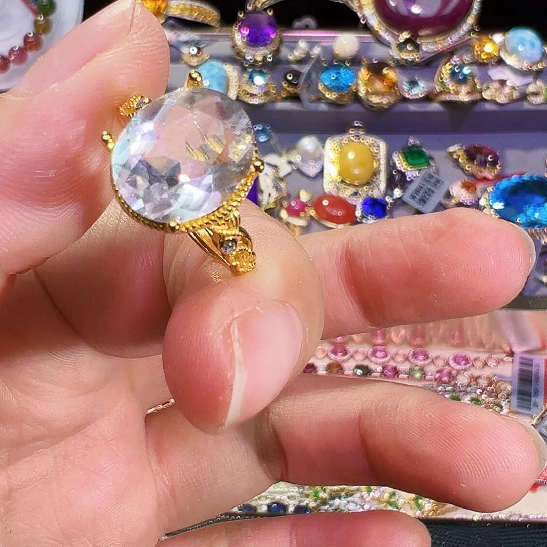 银S925镶嵌戒指碧玺王***琳