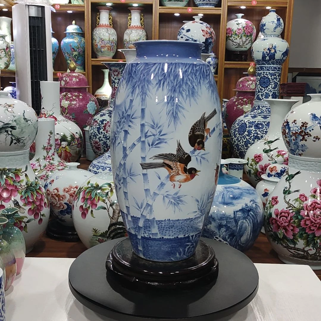 福***瓷瓷片景德镇陶瓷花鸟瓶