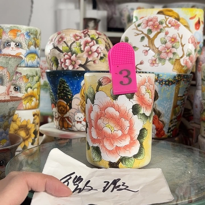 满38包邮景德镇手绘花盆性价比超高