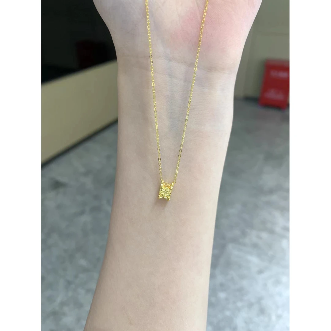 ②专属Q【牛头仿钻套链】足金999精工5