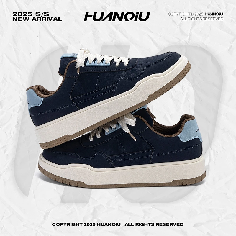 环球复古休闲板鞋2025秋季新款爆款小众拼色男鞋百搭潮流运动鞋子