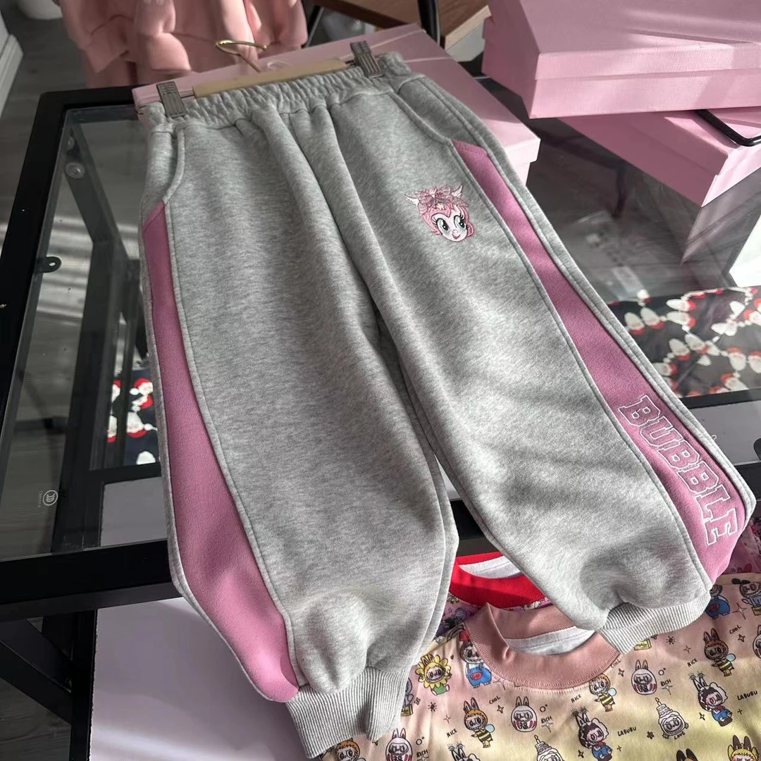 碧琪拉条裤！2025年早春款女童拼接碧琪拉条运动裤时尚韩版儿童