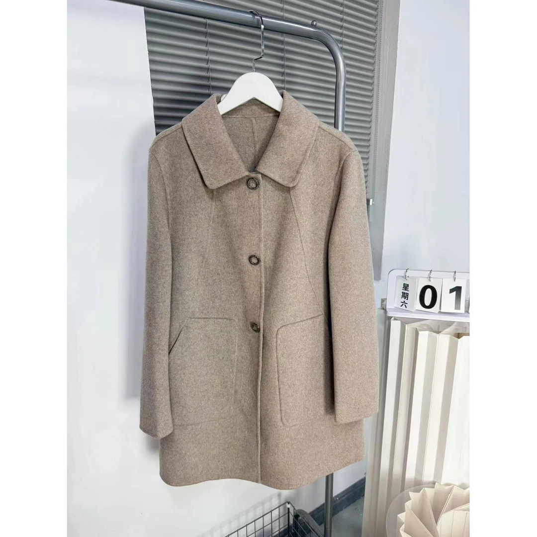 【静姐宠粉】米白色品牌撤柜初秋新款气质显瘦羊毛大衣YG2101
