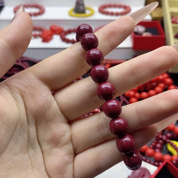 天然辰砂紫金砂10mm