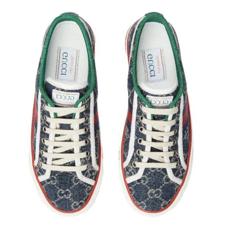 全新未使用 GUCCI/古驰 Tennis 1977时尚板鞋 蓝红