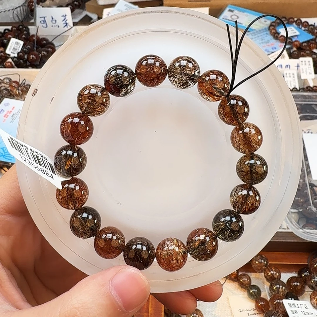 手链水晶未镶嵌天然水晶黑金超七发晶直播间链接