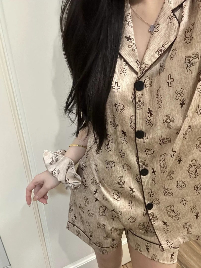 冰丝睡衣女薄款短袖夏季爆款2025新款hellokitty仿真丝家居服套装