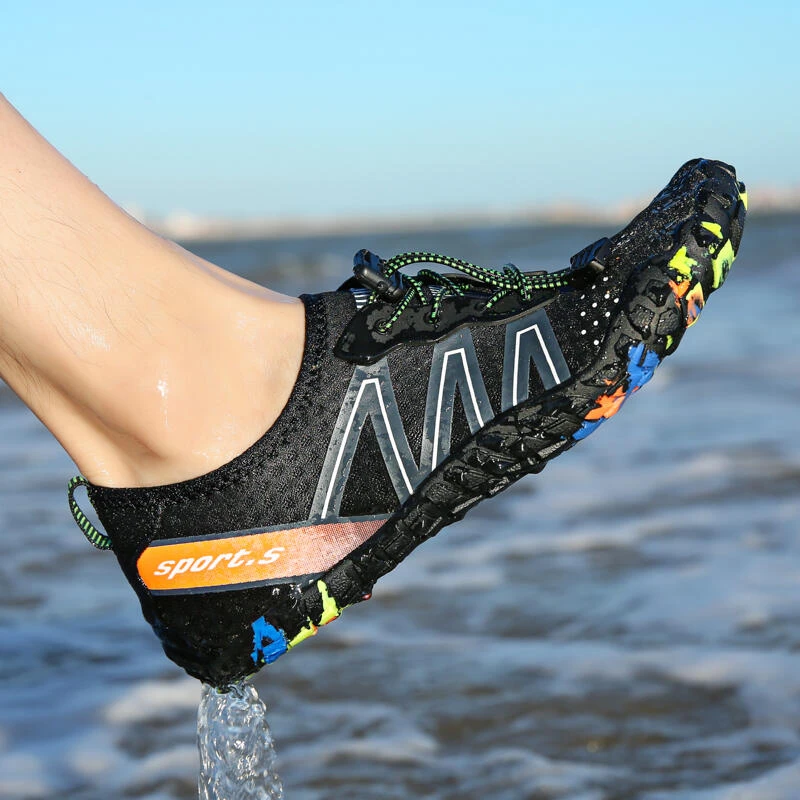 户外沙滩涉水鞋男女防滑溯溪鞋速干游泳鞋软底透气水陆两栖钓鱼鞋