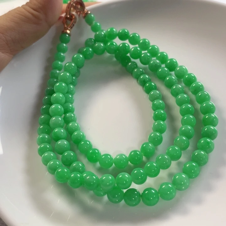 翡翠未镶嵌颈饰项链