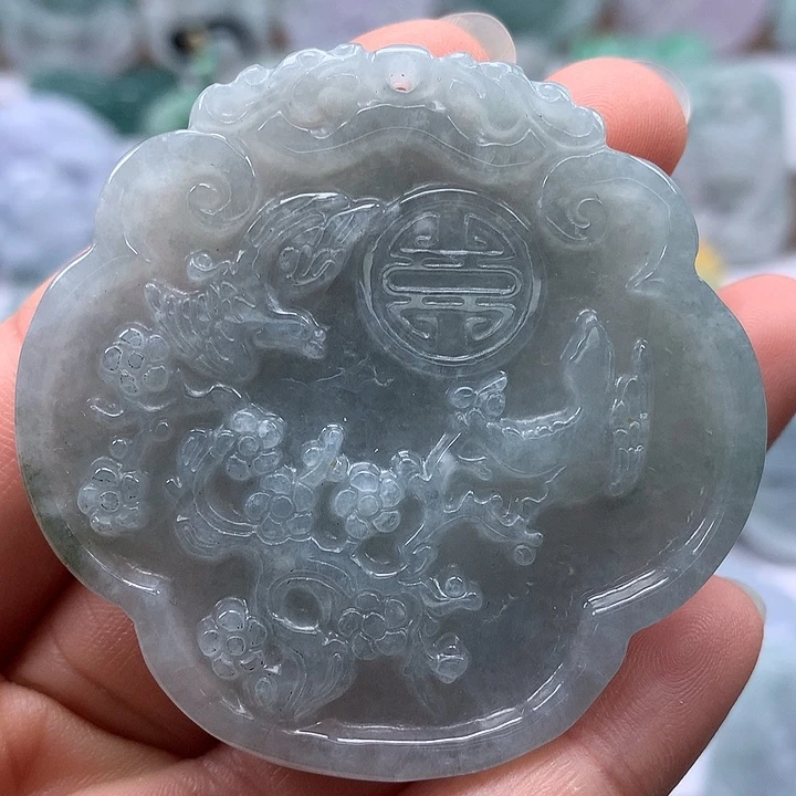 翡翠未镶嵌颈饰鸟语花香喜上眉梢福利