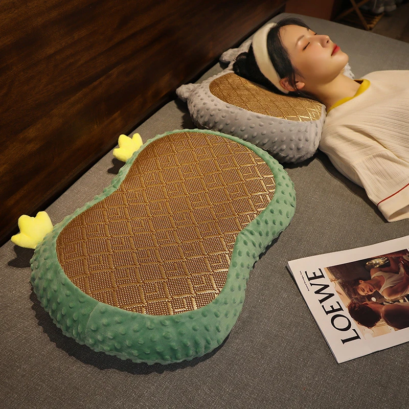 夏季凉感冰豆豆记忆棉枕头学生宿舍睡觉助眠透气护颈凉席抱枕靠垫
