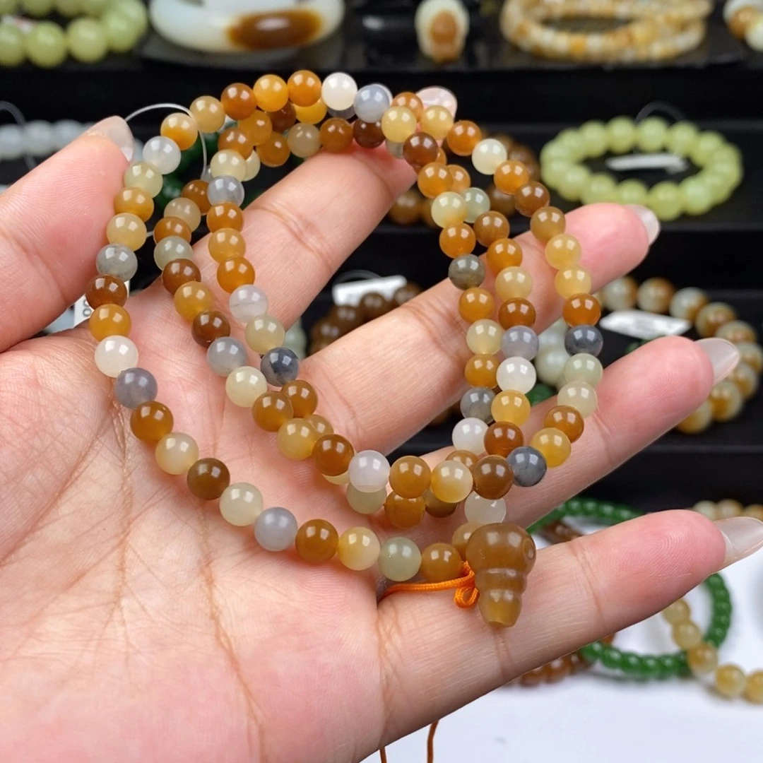 和田玉手串未镶嵌无****晴