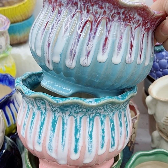 多肉绿植陶瓷花盆9.9包邮，有空