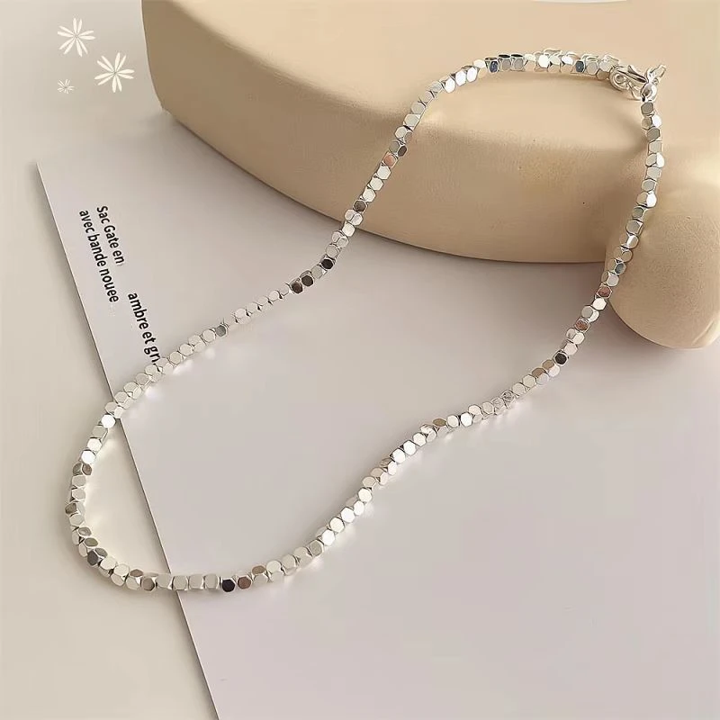 链子足银 9999 碎银子项链 货号 079