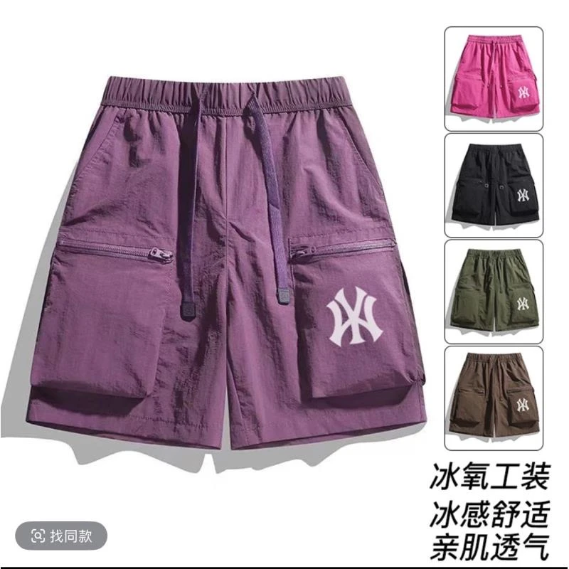 21【多巴胺网红爆款】美式多口袋工装裤夏季薄款速干运动宽松短裤-C