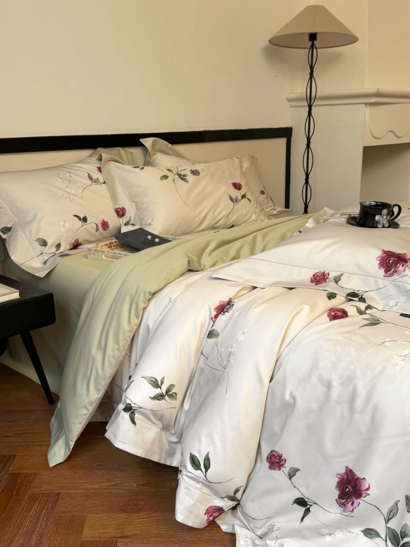 老宋精选-全棉四季款【艾琳娜-巴黎绿】数码印花工艺 四件套-1671