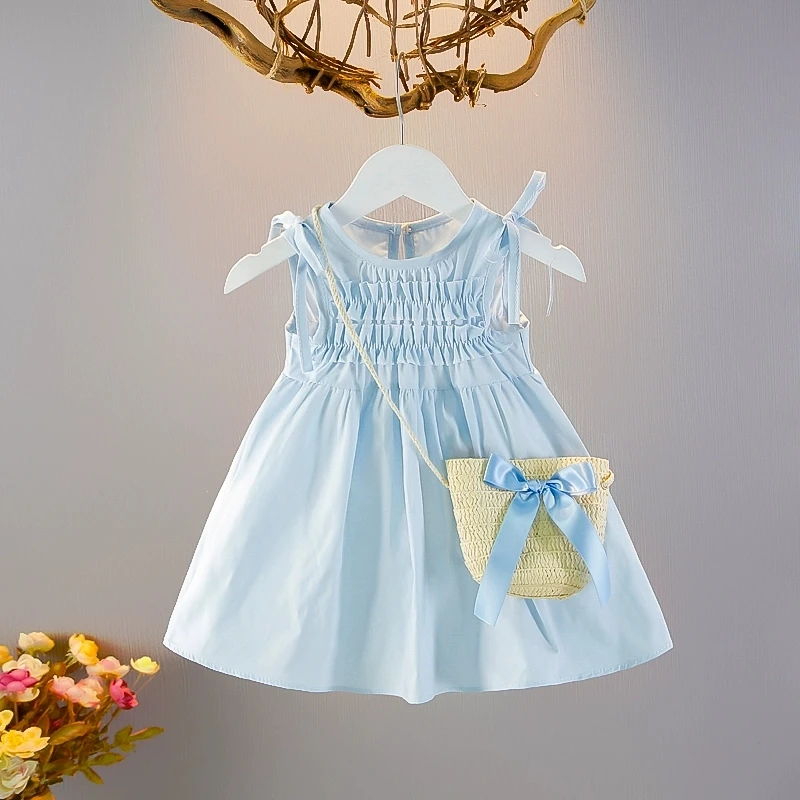 女童连衣裙夏季薄款宝宝婴儿夏装公主裙子洋气儿童无袖棉布背心裙