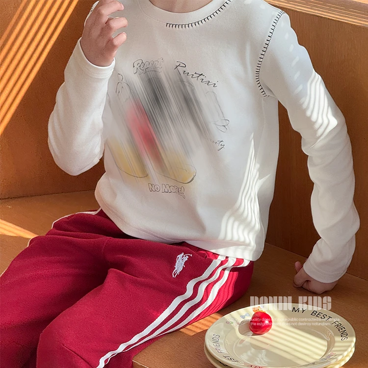 【嗒囜】女童衣服春秋季新款韩版卡通印花T恤儿童时尚百搭圆领上衣