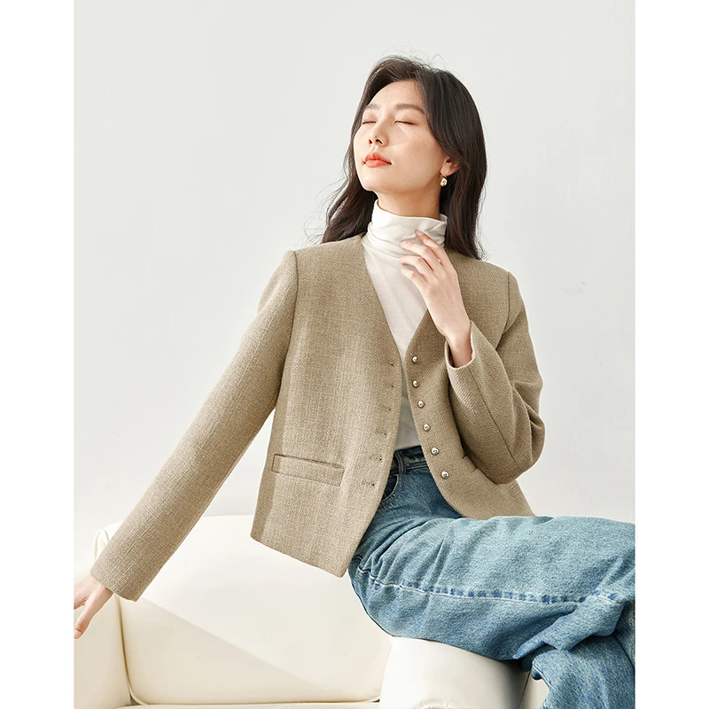 *夹棉加厚短款小香风外套女秋冬新款高级感超好看上衣M5318/A0035