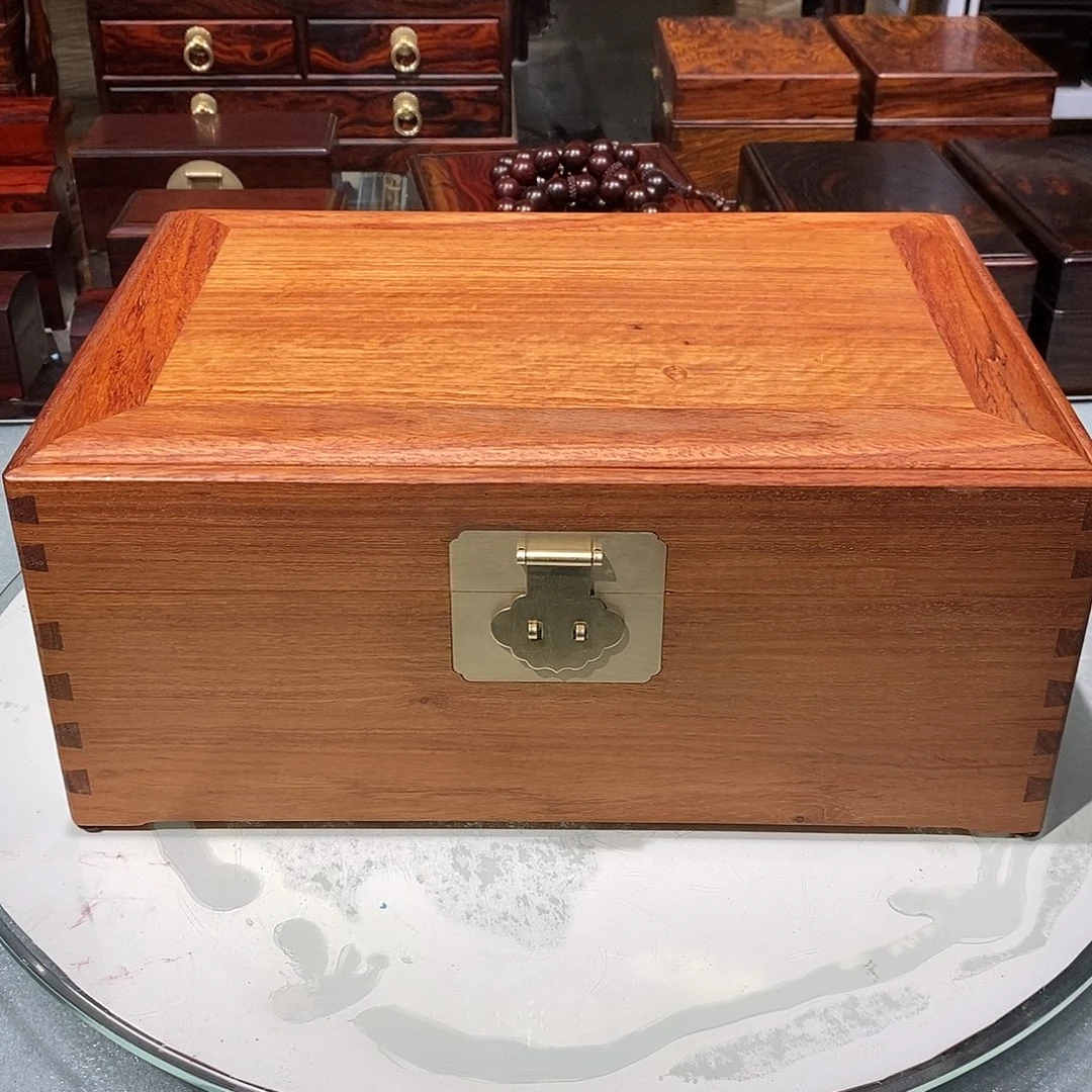 大果紫檀（缅甸花梨）独板收纳箱35/24/15