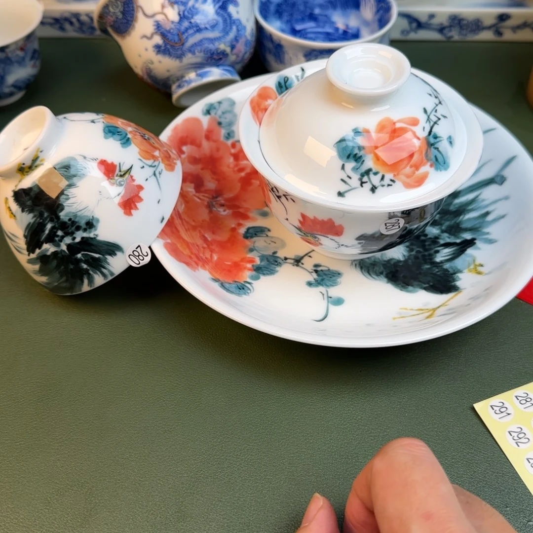 彦祖纯手工手绘茶具