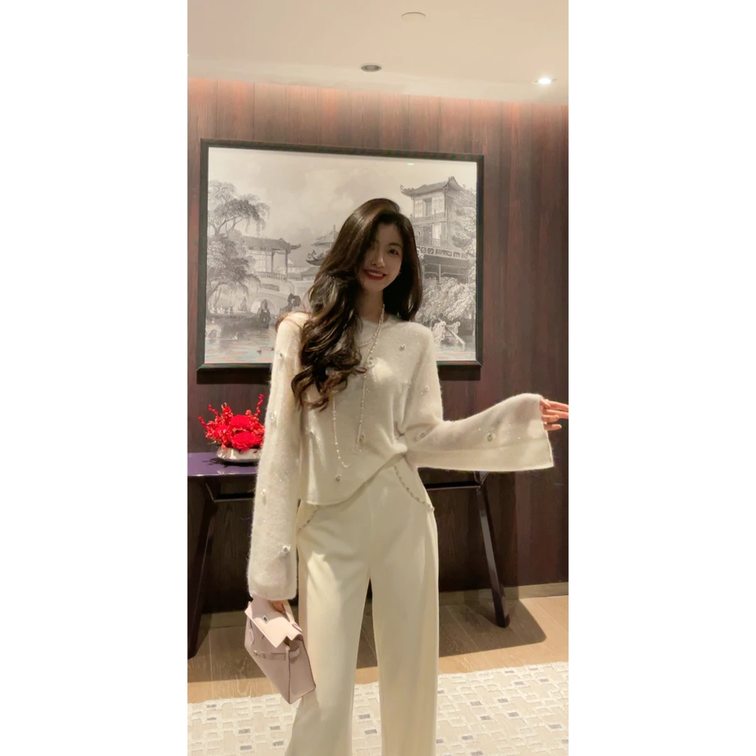 【N·COU】24春新款【花与爱丽丝】温柔套头手工绣花朵毛衣DY9682