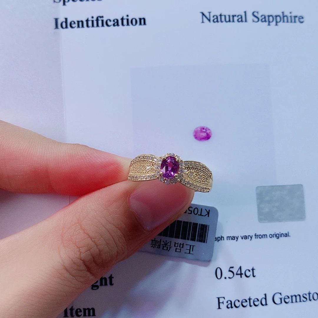 蓝宝石戒指银S925镶嵌