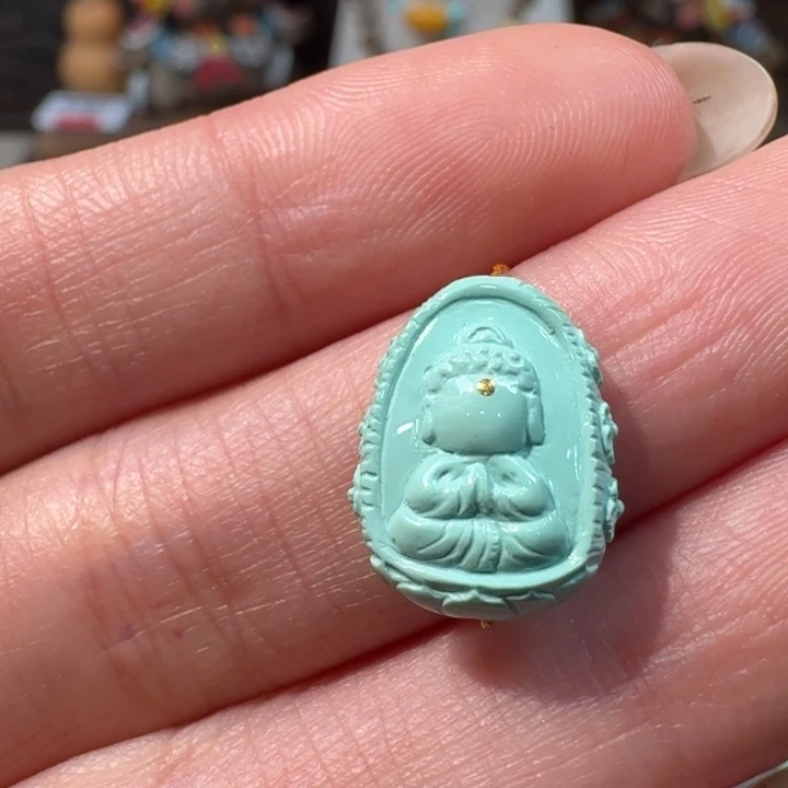 绿松石未镶嵌无相佛配饰