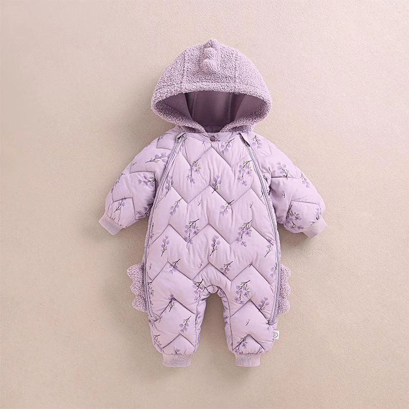 婴儿连体衣冬季爬服新生儿衣服宝宝加厚无骨棉服幼儿抱衣加绒