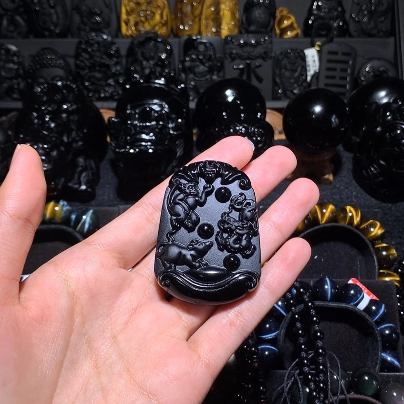【闪购商品】未镶嵌黑曜岩珠宝奇石M**_