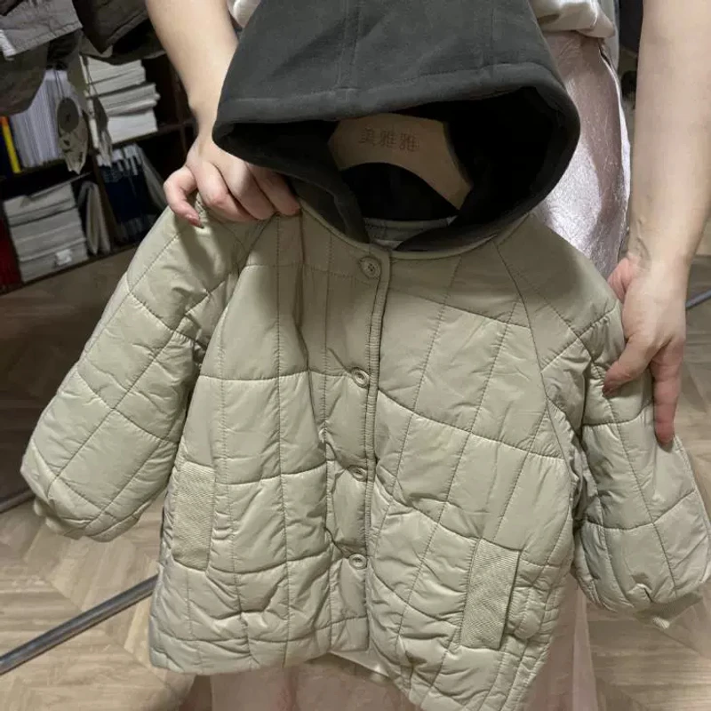 《新年战服》儿童棉服男童女童24DW652中长款休闲连帽外套