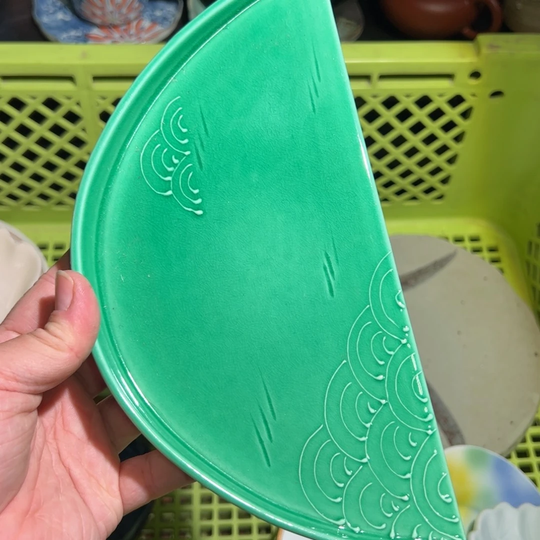 陶绿交枝 好看的盘子