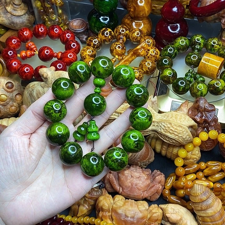 松木琥珀木文玩手串