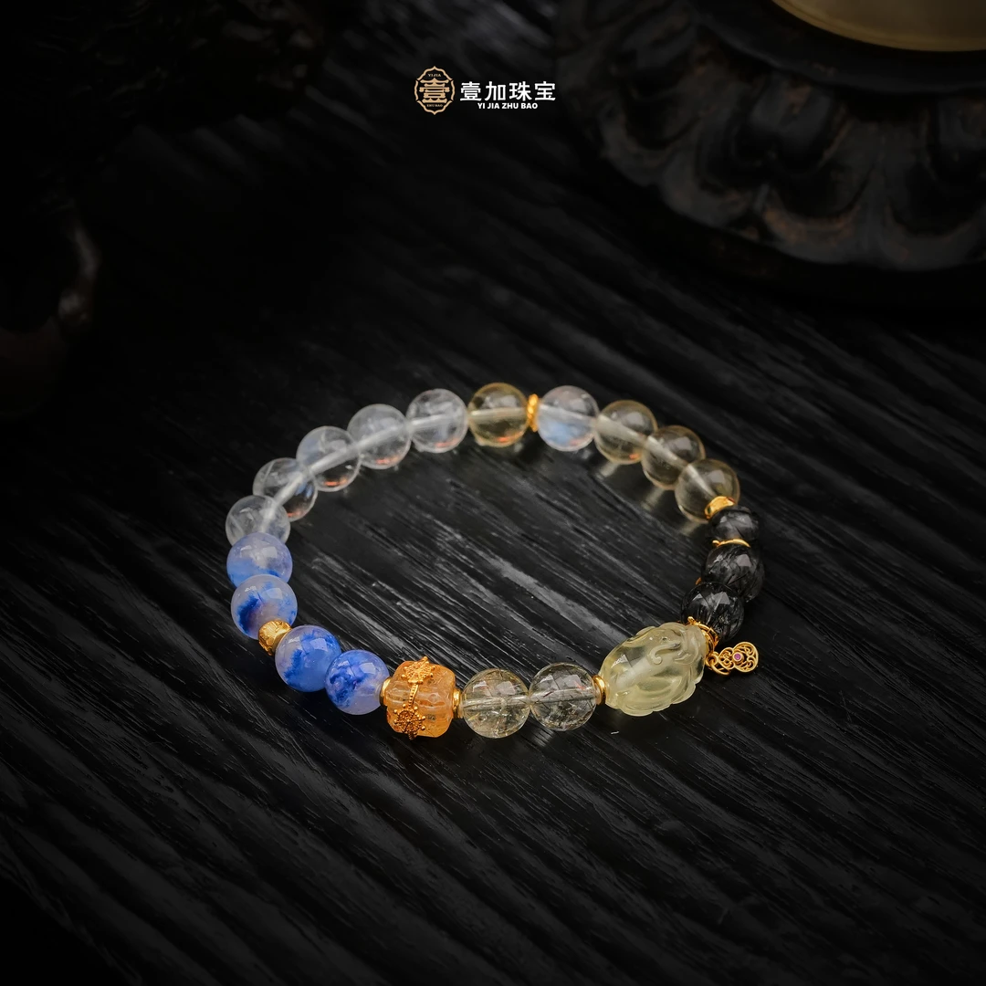 壹加师姐|手工设计F禄满堂龙龟水晶多宝手串多样性发一7687N