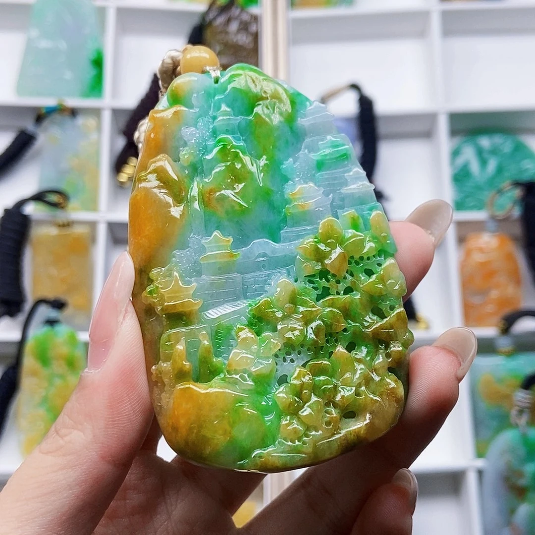 周***军定制翡翠未镶嵌天然翡翠A货