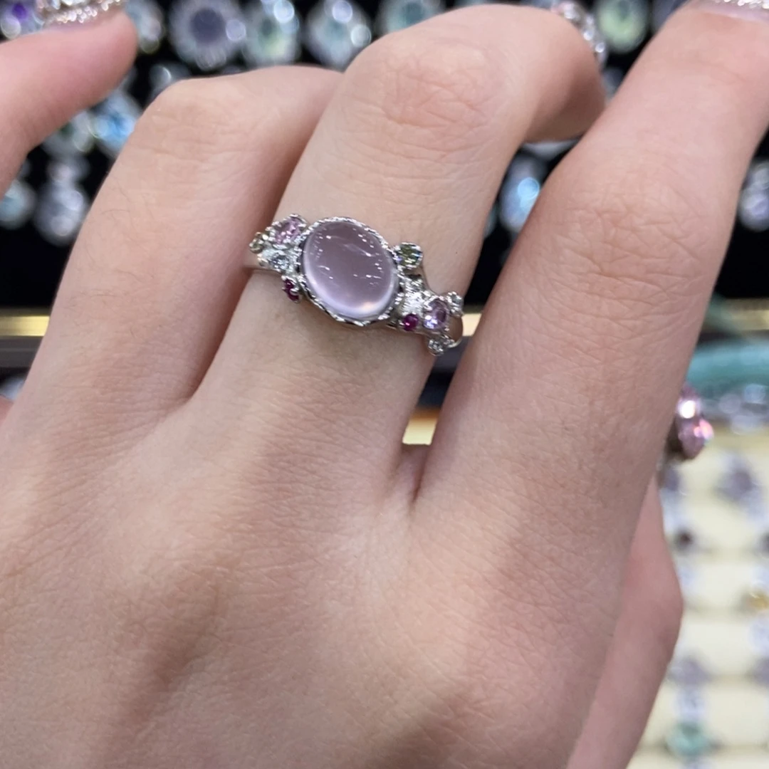 戒指银S925镶嵌萤石