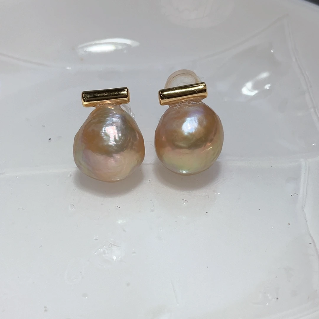 淡水珍珠耳饰银S925镶嵌