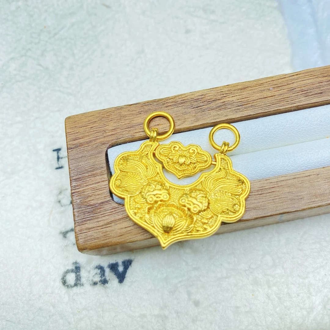 吊坠 A黄色双鱼莲花如意吊坠多样性发一件46270