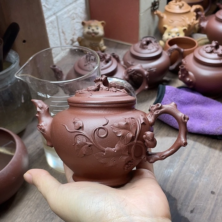 柒***叭紫砂茶宠底槽清200松鼠葡萄